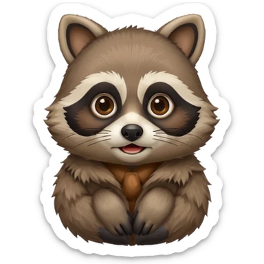 racoon holding a mustache sticker