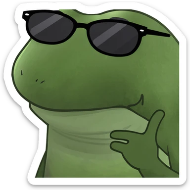 bufo frog meme with sunglasses sticker