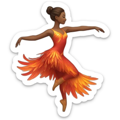 dancer doing firebird sticker