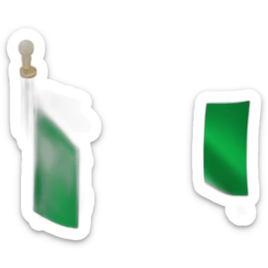 The flag of Andalusia with three horizontal stripes. The top and bottom stripe must be green, and the center stripe must be white. sticker