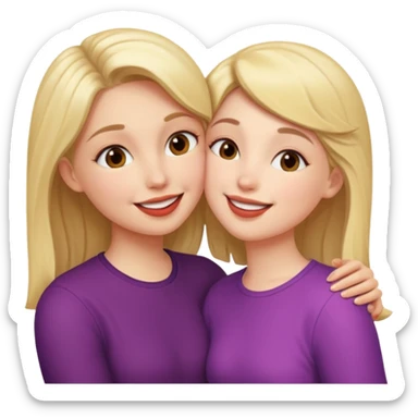 A girl kisses her friend sticker