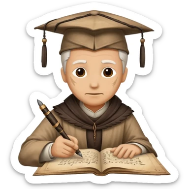 ancient Feathered pen scholar sticker