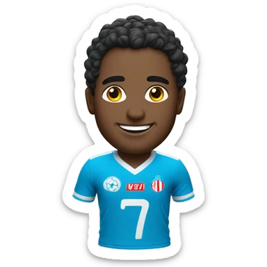 Smiling man with napoli soccer jersey  sticker