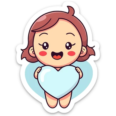 A girl heart eyes drooling mouth rosey cheeks steam coming off of her  sticker