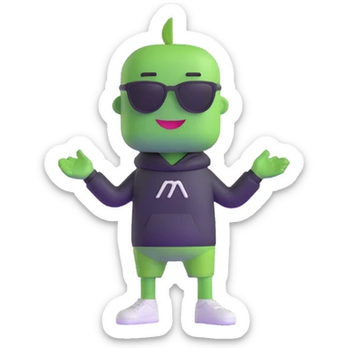 Dank meme character with cool vibes sticker