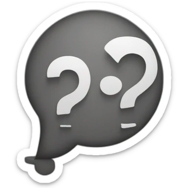 A speech bubble with a question mark sticker