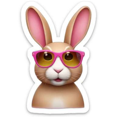 rabbit wearing sunglasses pink sticker