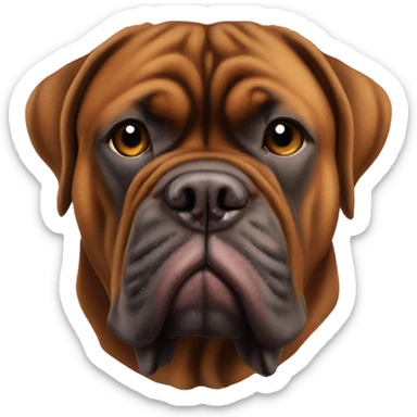 Black masked Dogue de Bordeaux laying sticker