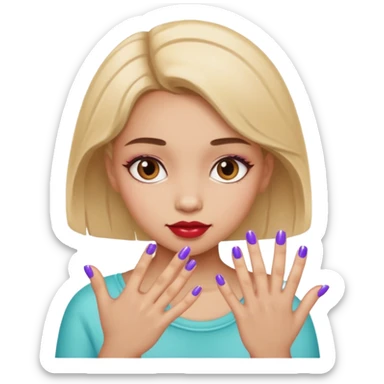 a girl with nails sticker
