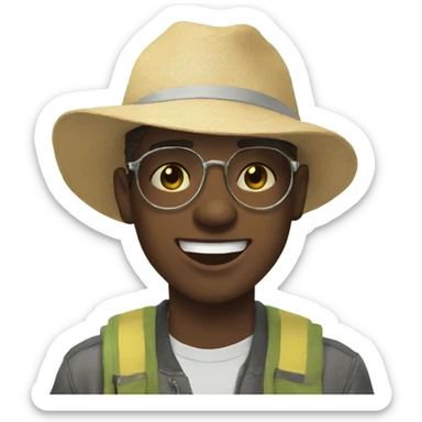 boys enjoying sunny day sticker