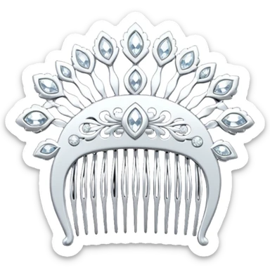 white hair comb with diamonds sticker