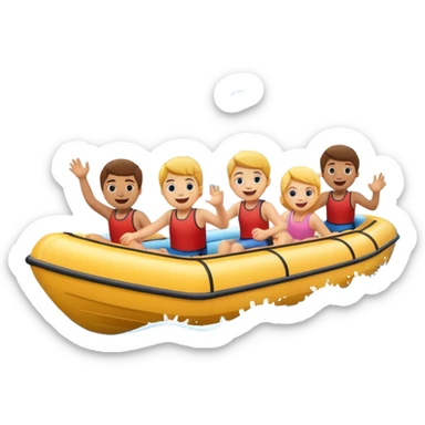 Kids tubing behind a boat sticker