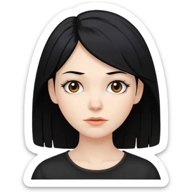 white woman with choppy black hair sticker