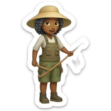 fisherwoman watrior sticker
