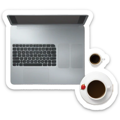 laptop and coffee next to it sticker