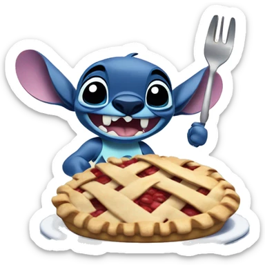 Stitch cooking a pie from Lilo & Stitch sticker