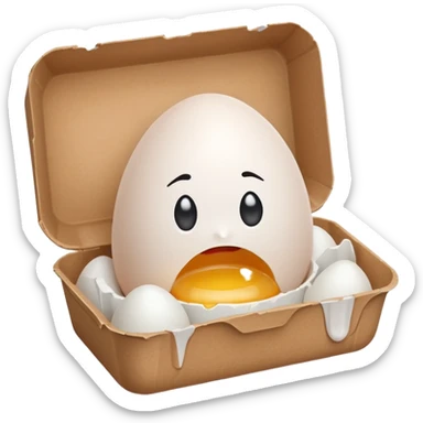make a egg carton with only one egg inside to represent isolation. make the egg have a sad expression like a sad face with tears to communicate his worry sticker
