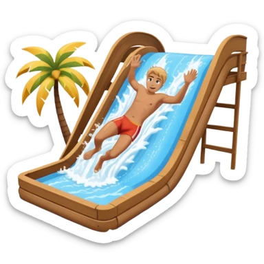 bed going down a waterslide sticker