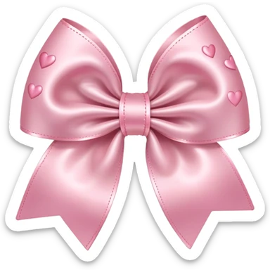 light pink bow with little light pink hearts around it sticker