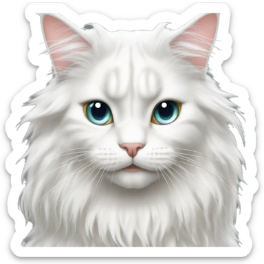 White Maine Coon saying yas  sticker