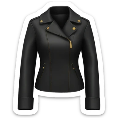 Black leather coat for woman sticker