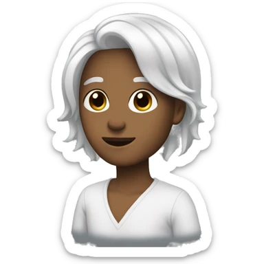 give me the white color hair person sticker