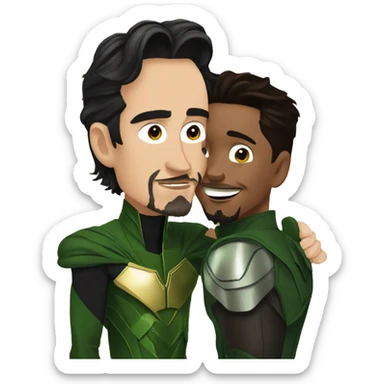Loki kisses tony stark sticker