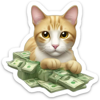 Cat With Money sticker