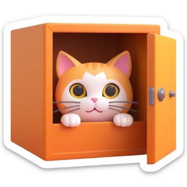 playful cute cat hiding peeking out from behind an object sticker