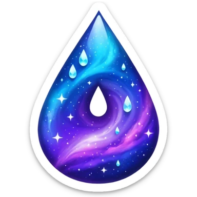 Nebulae galaxy blue and purple and starry shiny sparkly tear drop sticker
