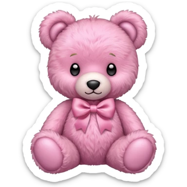 pink teddy bear with a pink bow sticker