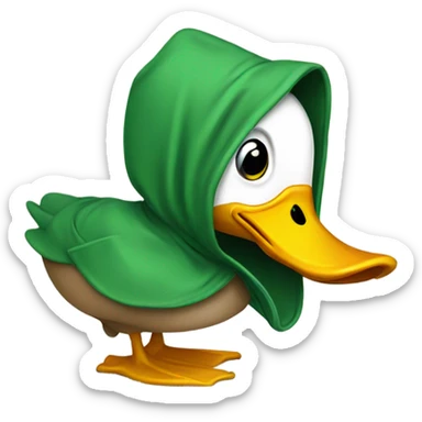 Duck in disney woth a green hoodie sticker