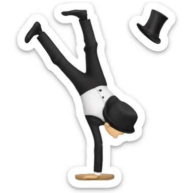 A magician doing a handstand sticker