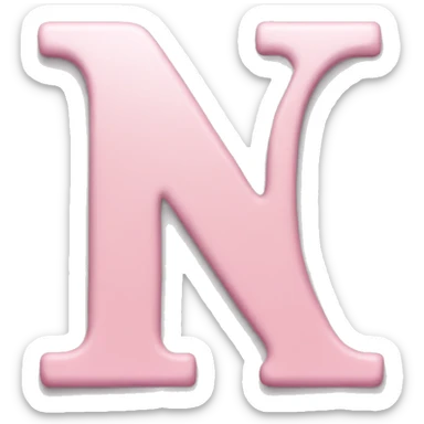 Light pink letter N  sticker