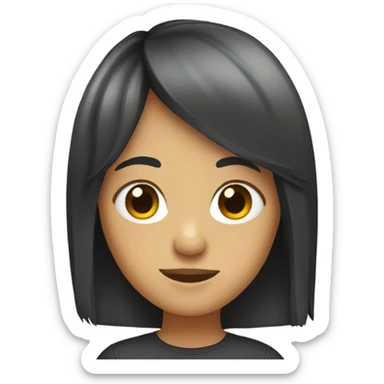 Girl with shaggy black mullet sticker