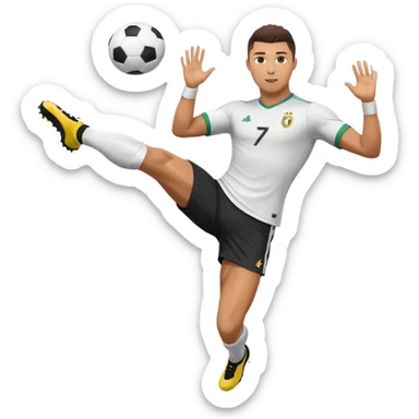 Ronaldo doing a bicycle kick with football sticker