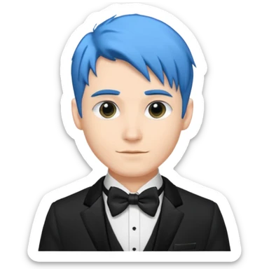 blue hair groom sticker