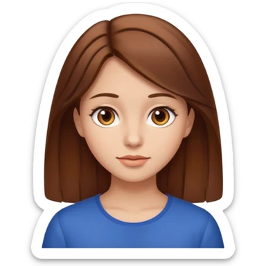 Girl with brown hair who looks real  sticker
