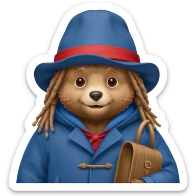 paddington bear with dreads sticker