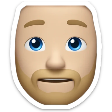 white Man brown hair and beard and blue eyes flexing bicep sticker