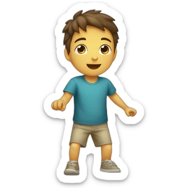 Niño abrazando a otro sticker