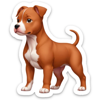 Red Pitbull puppy standing sticker