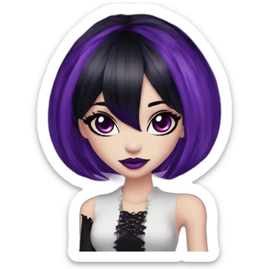 Elissabat-vampire-monsterhigh-goth-romantic-bangs-hair-purple-black sticker