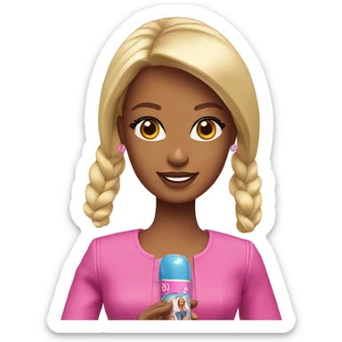 Tv playing Barbie sticker