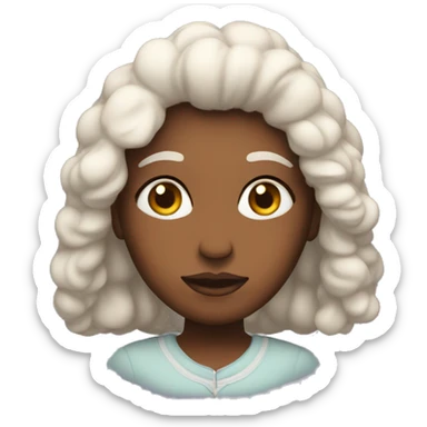madre pelo negro y largo y con piel clara sticker