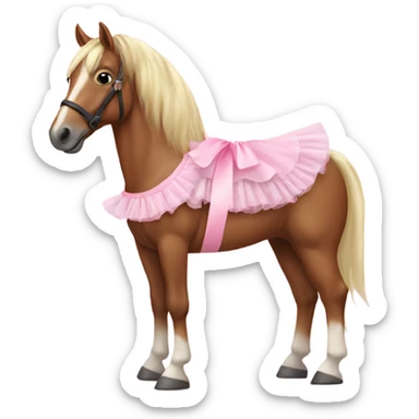 Horse wearing a pink tutu sticker