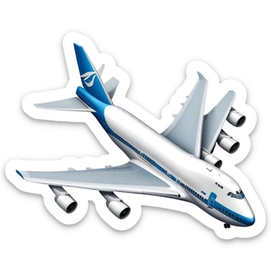 Boeing 747 jumbo jet with distinctive hump sticker