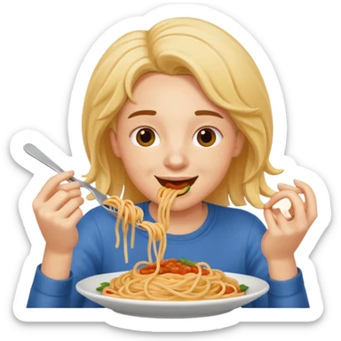 Tung tung sahur eating spaghetti  sticker