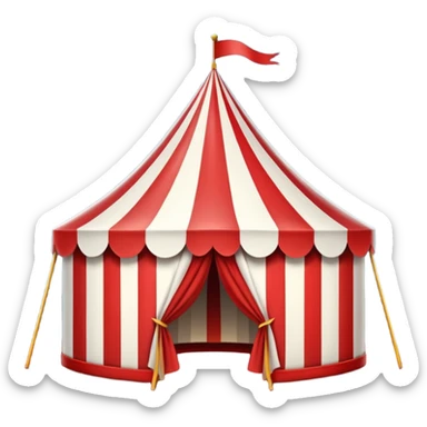 striped circus tent at night sticker