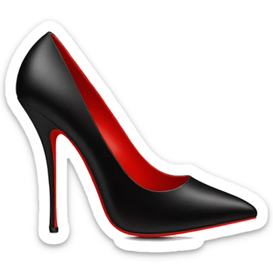 Valentina Black high heels with red bottom sticker